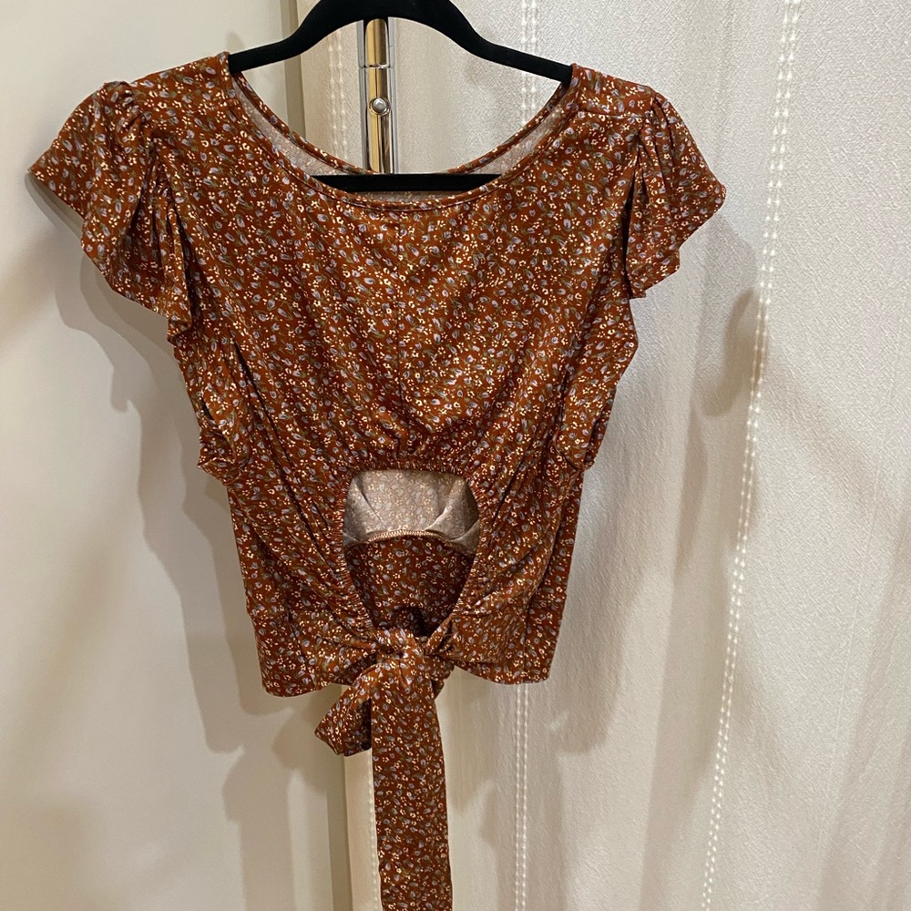 Open Back Floral Top